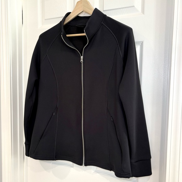 32 Degrees Heat Black Full Zip Mock Neck Jacket with 2 Zip Pockets Women Size L - Picture 5 of 14
